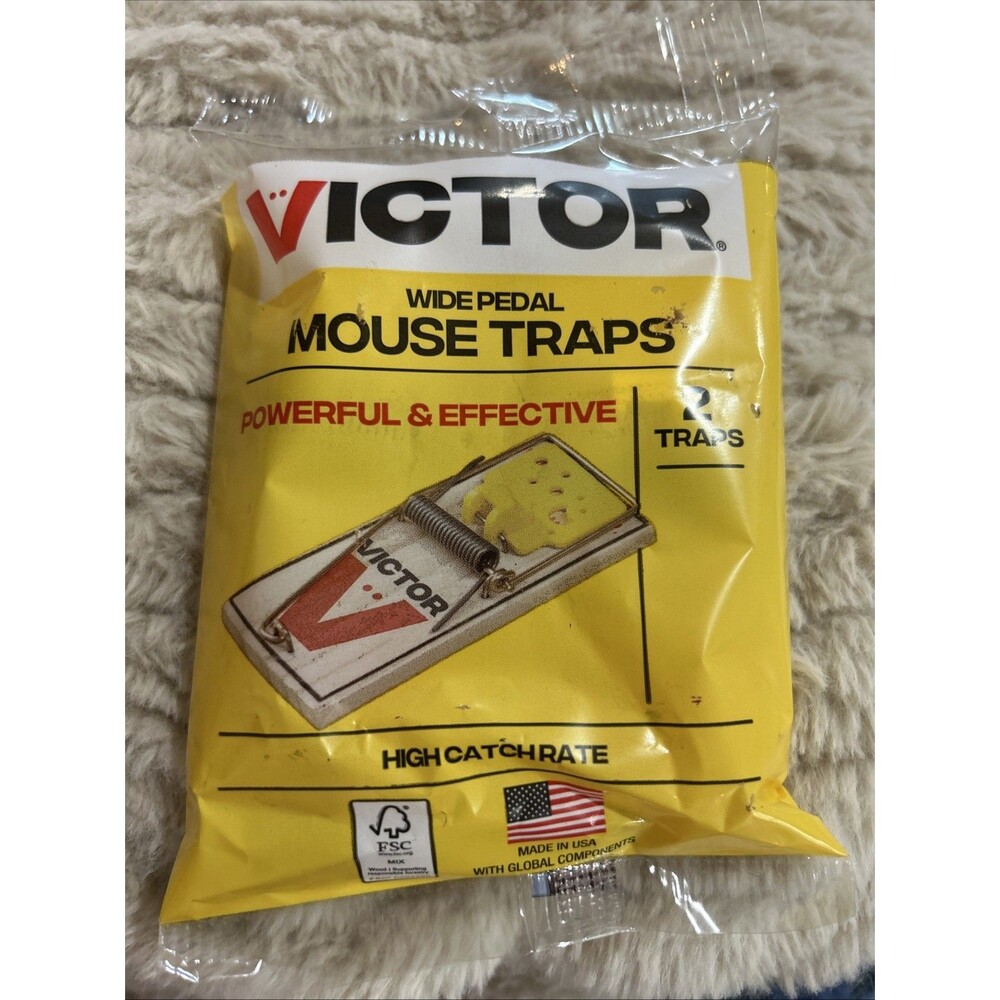 Victor M150-2 Metal Pedal Sustainably Sourced FSC Wood Snap Mouse Trap-2 Traps